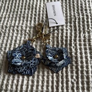 Brahmin Blue Floral Key Fob